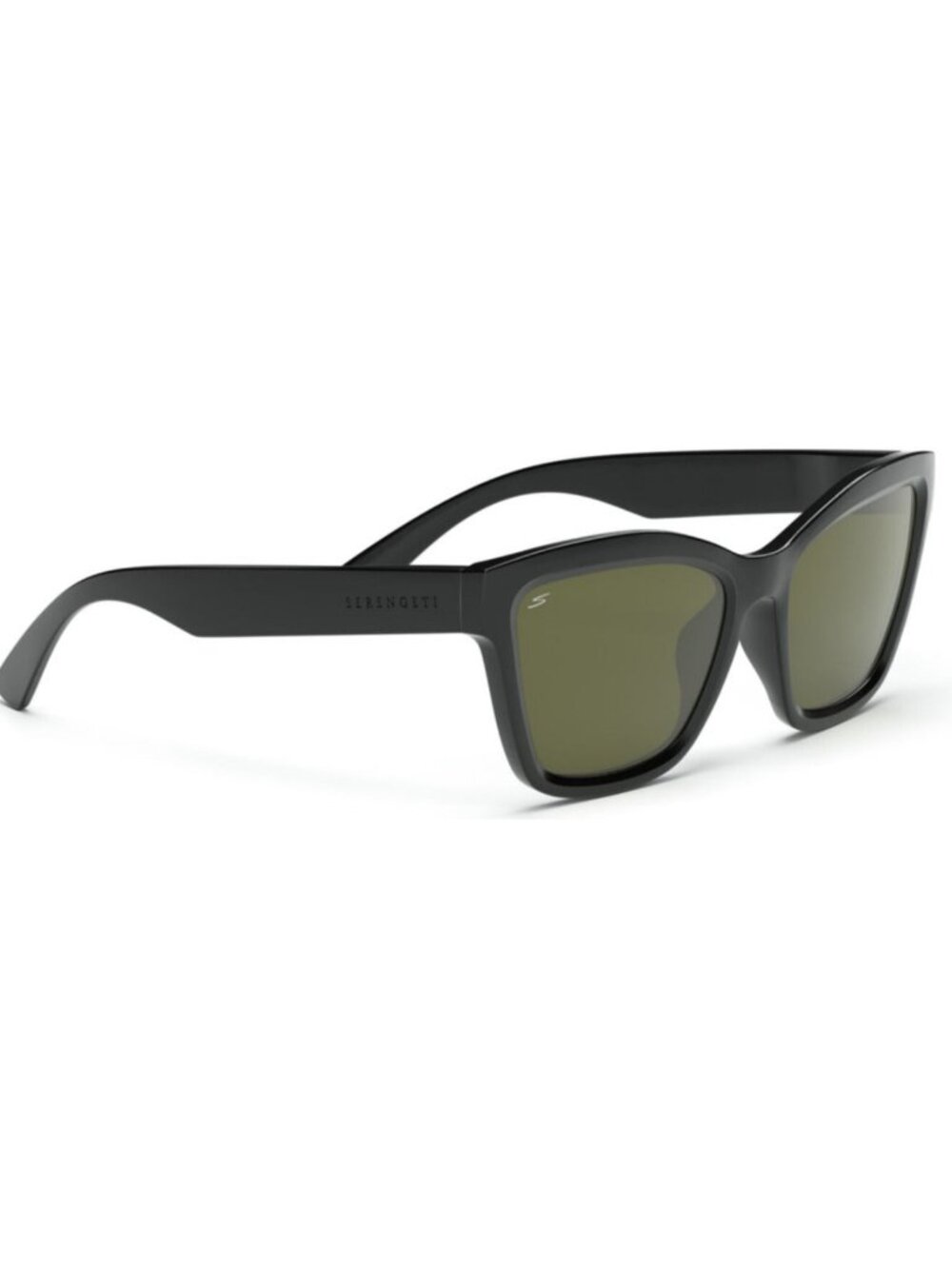 New Serengeti Unisex Sunglasses Black Square Transparent Lens Injected Frame